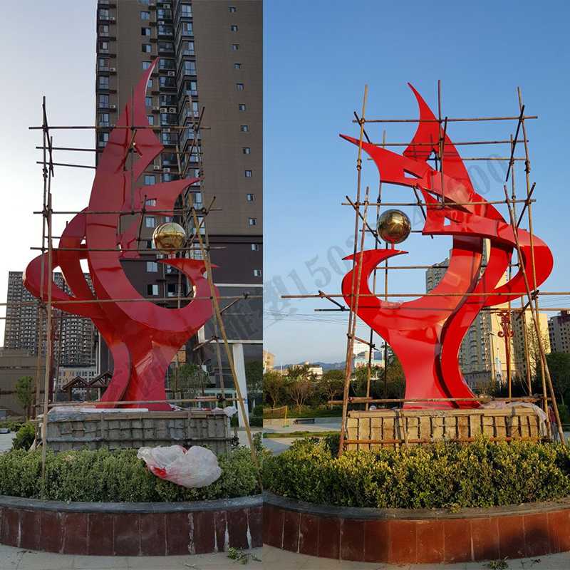 大型不銹鋼雕塑，不銹鋼鳳凰雕塑，小區不銹鋼景觀雕塑