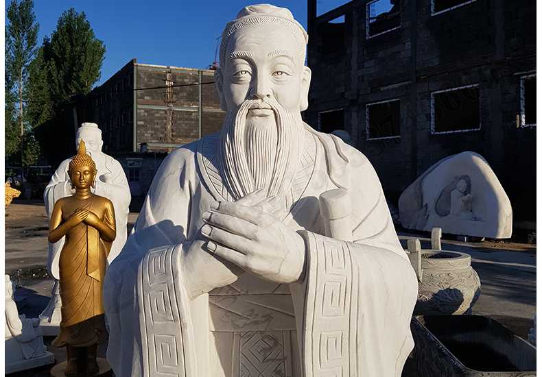 石雕孔子像，大理石孔子像，漢白玉孔子像