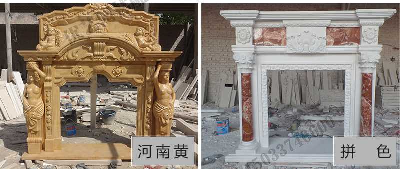 石雕壁爐架款式，定制石雕壁爐架，石雕壁爐架廠家