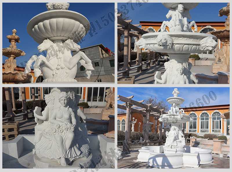 大理石噴泉，歐式人物動物噴泉，室外景觀噴泉定制