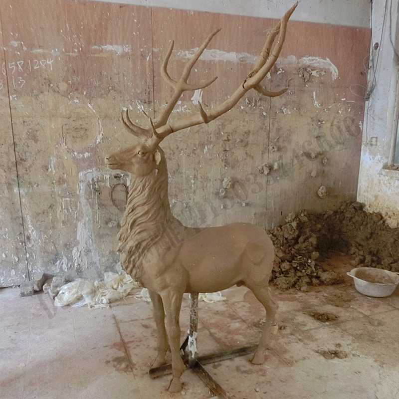 銅鹿泥模，麋鹿泥模，青銅鹿雕塑，銅鹿擺件4.jpg
