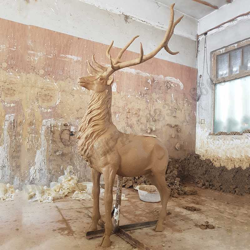 銅鹿模型，銅麋鹿雕塑，麋鹿模型，銅麋鹿泥模1.jpg