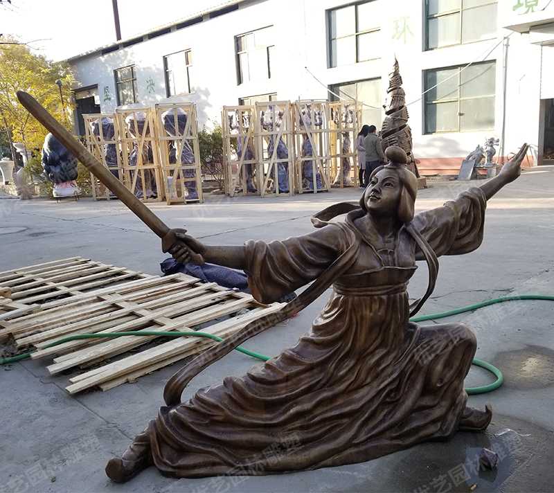 銅人物雕塑，公孫大娘銅雕塑